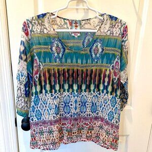 JOHNNY WAS RAINBOW TOP - L